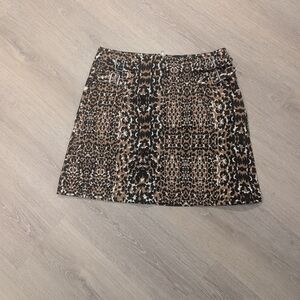 Topshop Black Brown A Line Mini Skirt